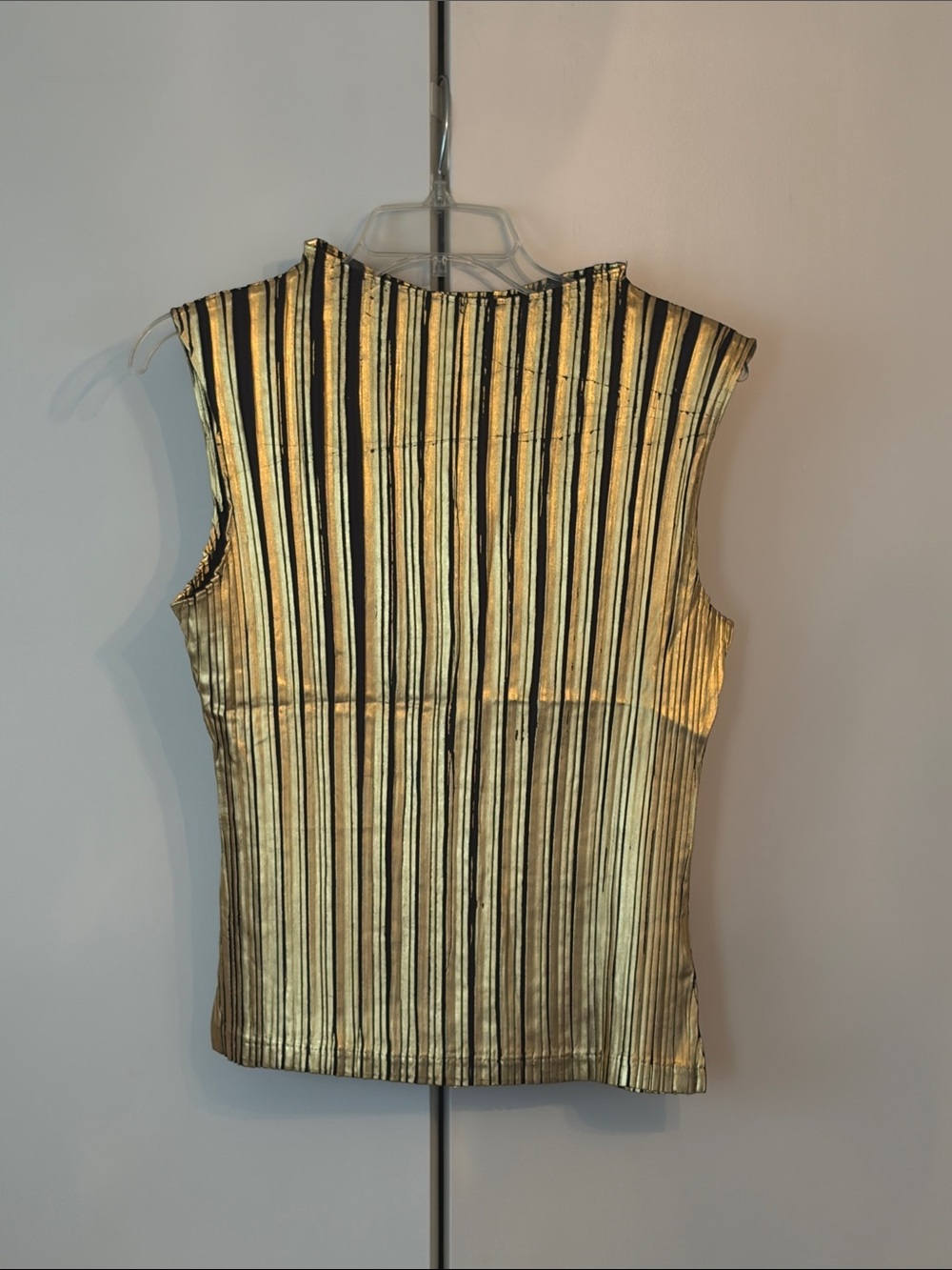 dolan Metallic Gold and Black Vertical Stripe Tank